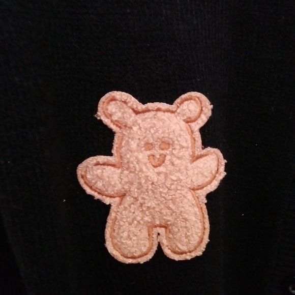 Aqua Blues Black/Tan Bears Cardigan Size Medium - Picture 10 of 13